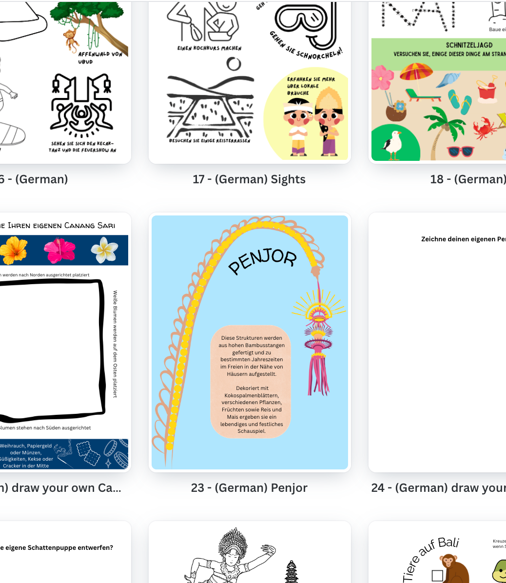 Diario di viaggio digitale per bambini Little Vagabonds - Edizione Bali