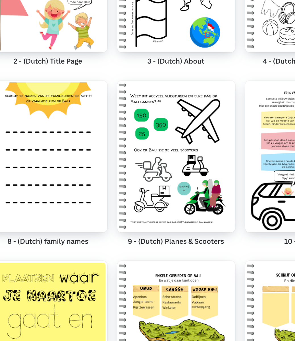 Little Vagabonds Digital Travel Journal for Kids - The Bali Edition (DUTCH)