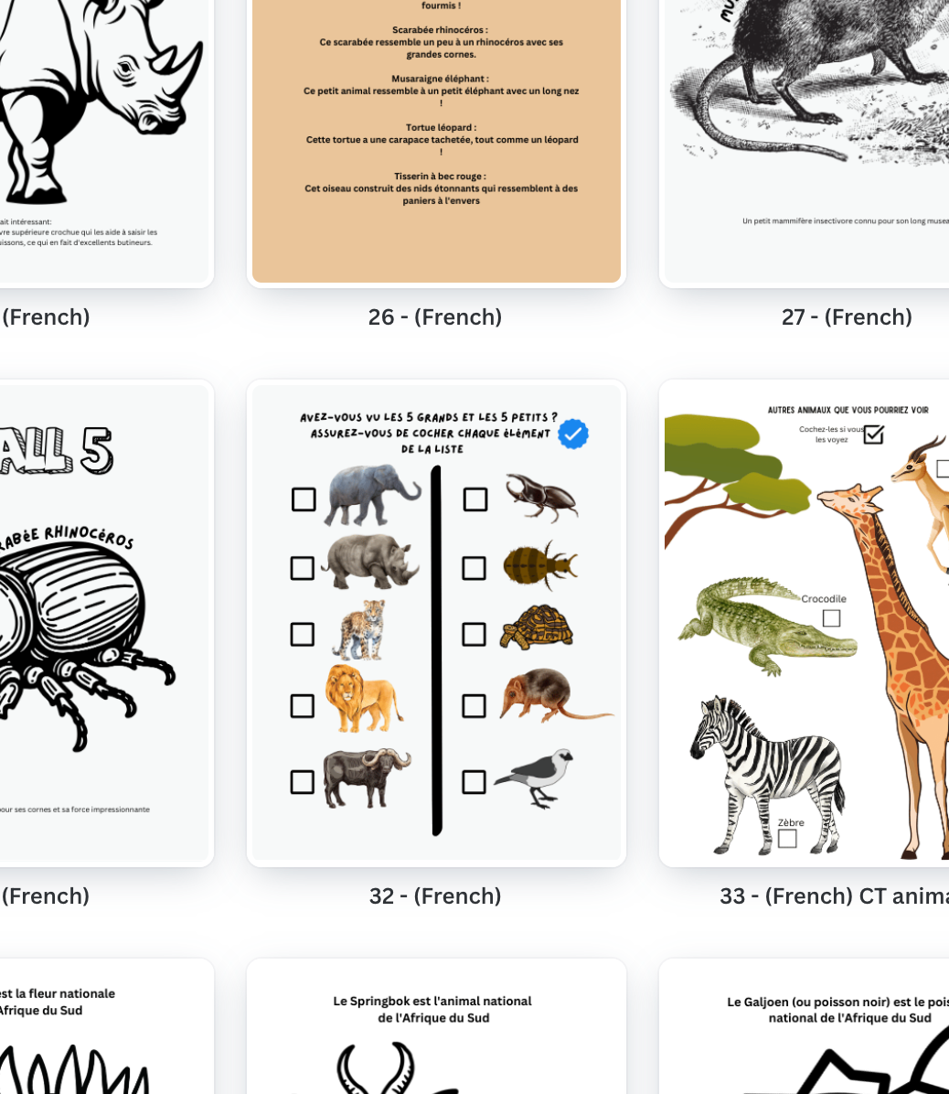 Little Vagabonds Digital Travel Journal for Kids - The South African Safari Edition (FRENCH)
